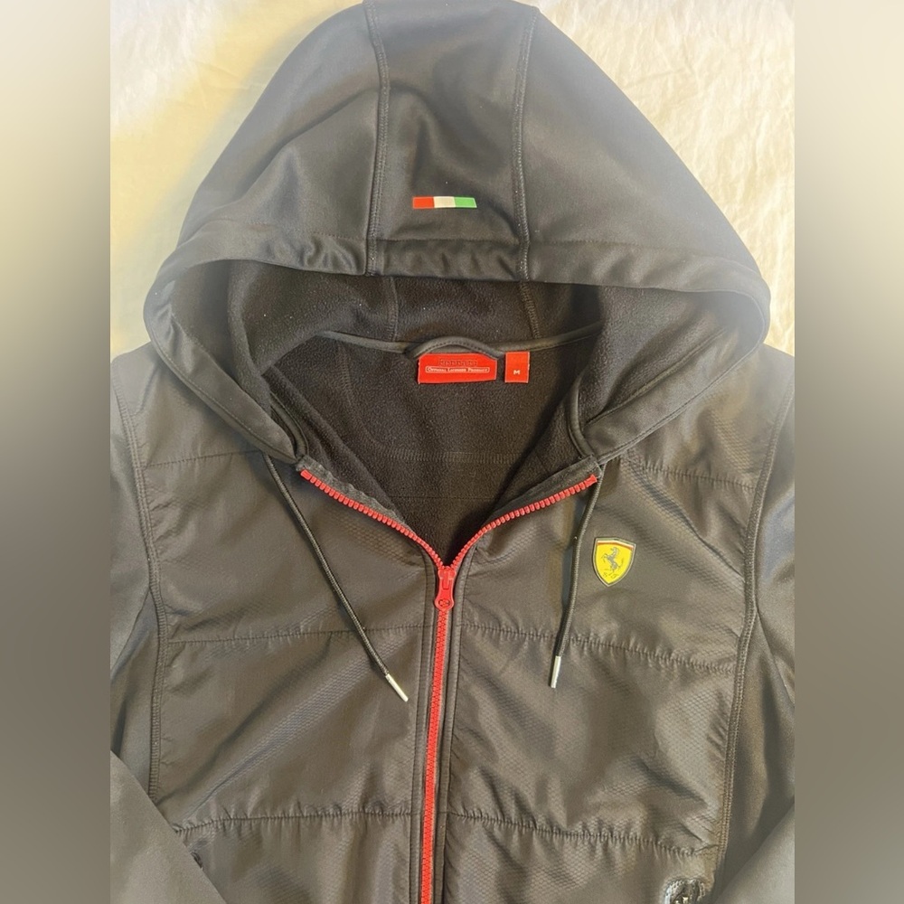 Ferrari Scuderia official Lifestyles Jacket Women Black Full Zip Up Hooded M - Picture 12 of 12